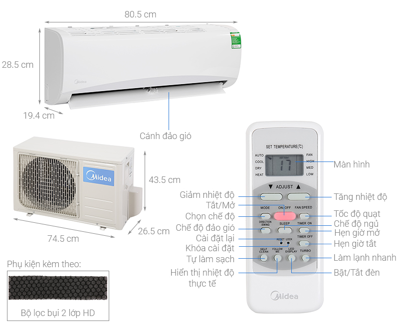 Máy lạnh Midea 2HP MSAFII-18CRN8 - Ảnh 3